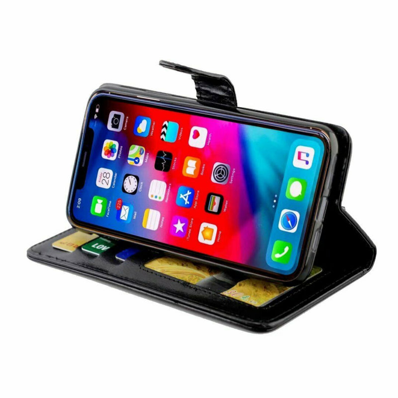 Leren portemonnee hoesje voor iPhone 11 Pro Max met pasfotovakje