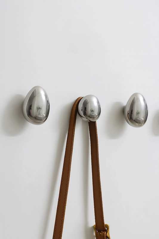 Keramische wandhaken met chroom raindrop design