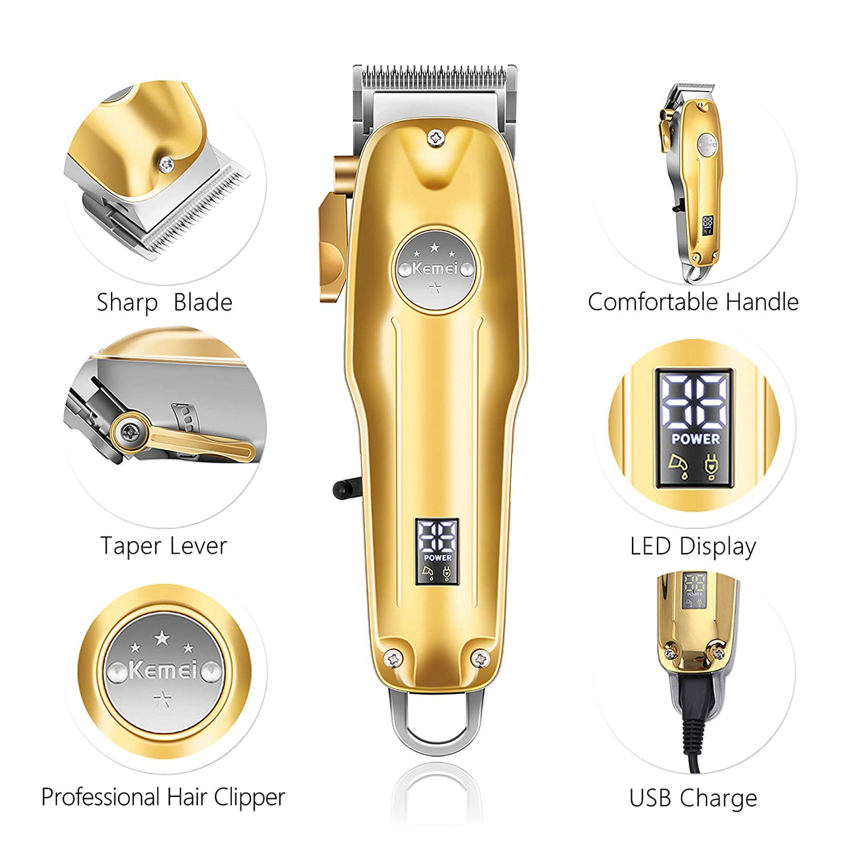 Draadloze 3-in-1 tondeuse set met precisietrimmer en scheerapparaat