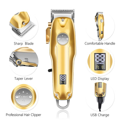 Draadloze 3-in-1 tondeuse set met precisietrimmer en scheerapparaat