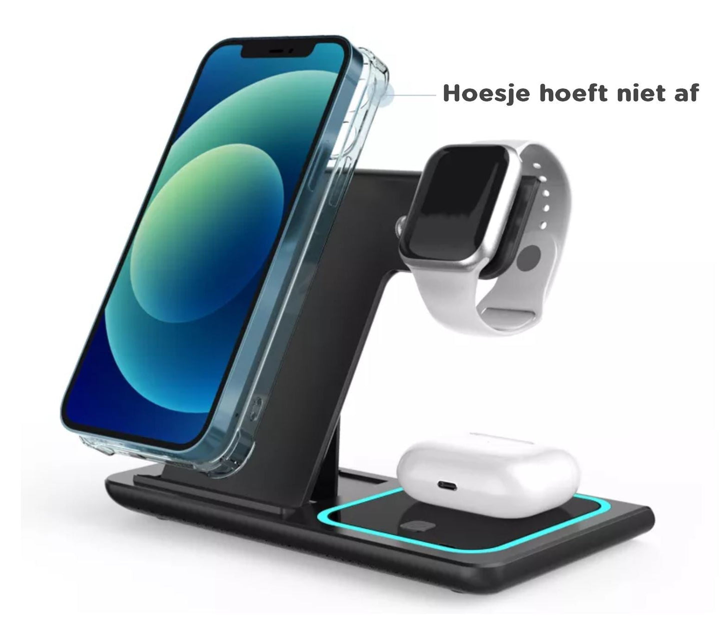 3-in-1 Draadloze Oplader Universeel - 15W snellader