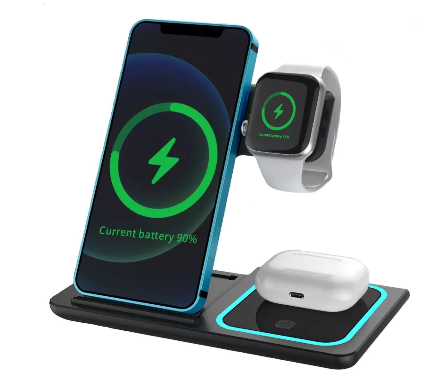 3-in-1 Draadloze Oplader Universeel - 15W snellader