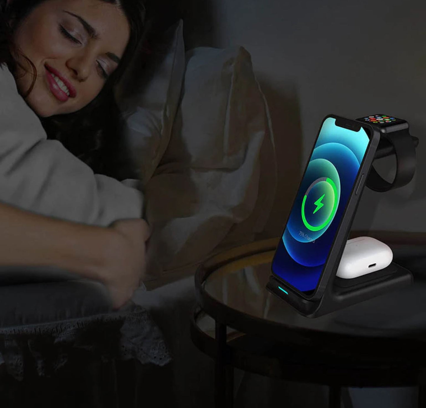 3-in-1 Draadloze Oplader voor Apple - Samsung - Huawei - Xiaomi - Airpods - Apple Watch