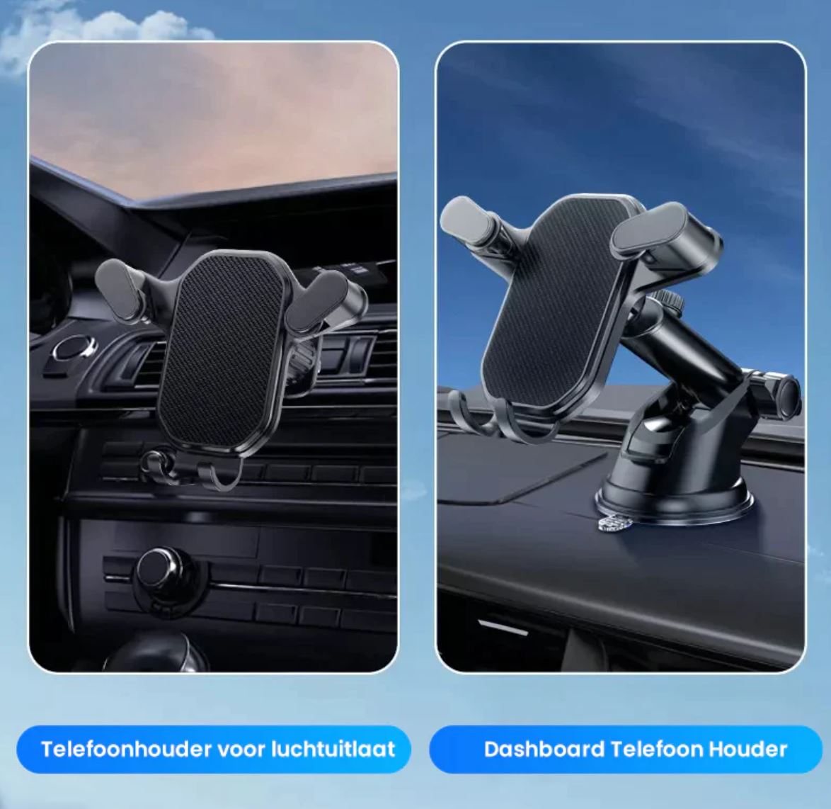3-in-1 Draaibare Universele Auto Telefoon Houder