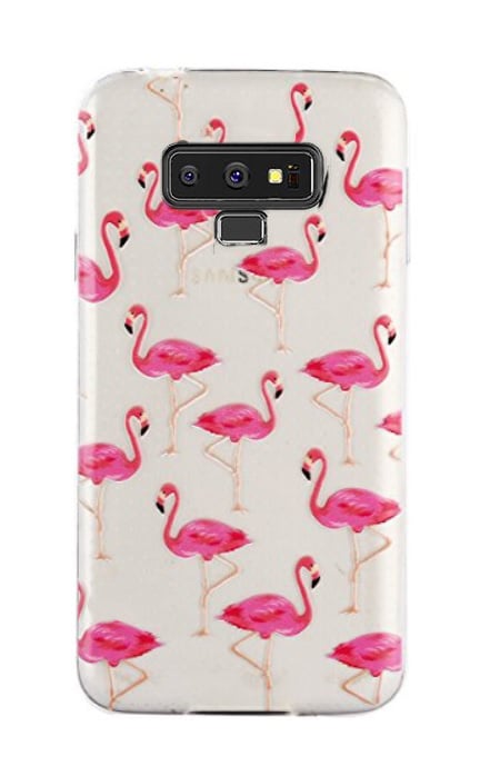 Flexibel TPU hoesje voor Samsung Galaxy Note 9 met flamingo print