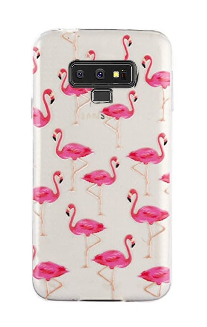 Flexibel TPU hoesje voor Samsung Galaxy Note 9 met flamingo print