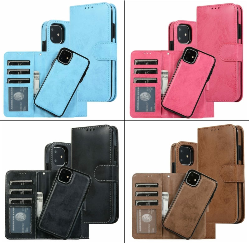 Magnetisch bookcase hoesje met uitneembare back cover voor iPhone 13 Mini