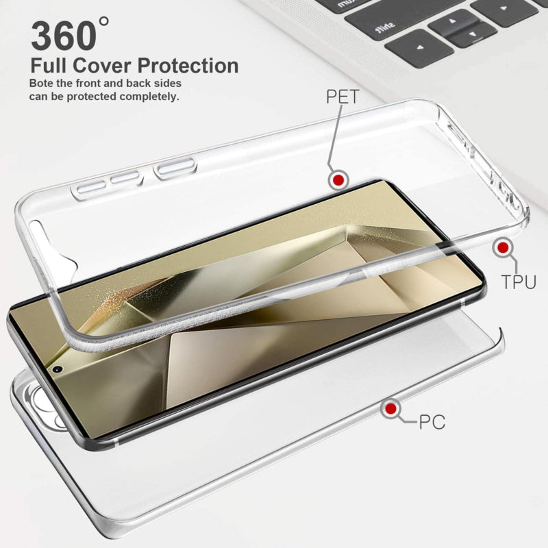 Transparant hybride 360 graden hoesje voor Galaxy S24 Ultra