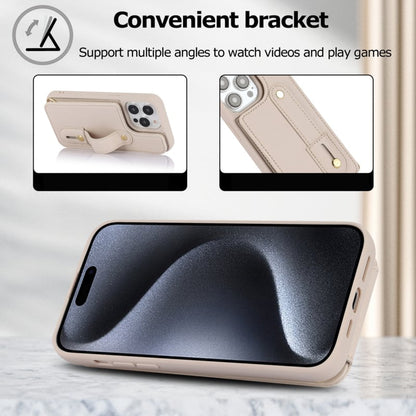 Leren telefoonhoesje met pasjeshouder en draagkoord voor iPhone 16 Pro Max