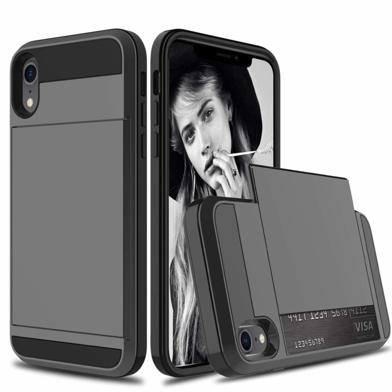 Slide Armor telefoonhoesje voor iPhone Xr met pashouder
