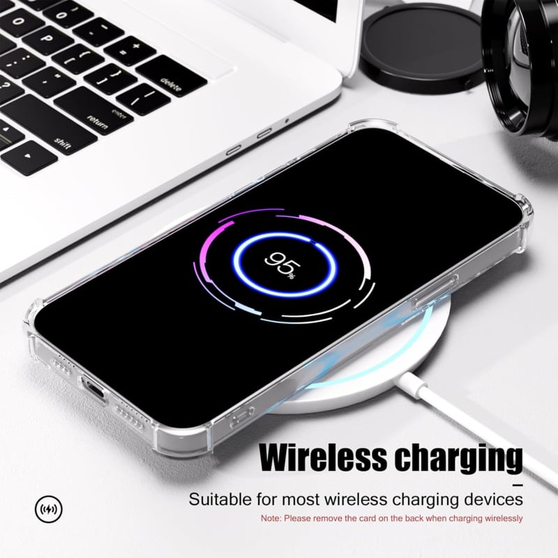 Transparant TPU telefoonhoesje met handig pasjesvak voor iPhone 16 Pro