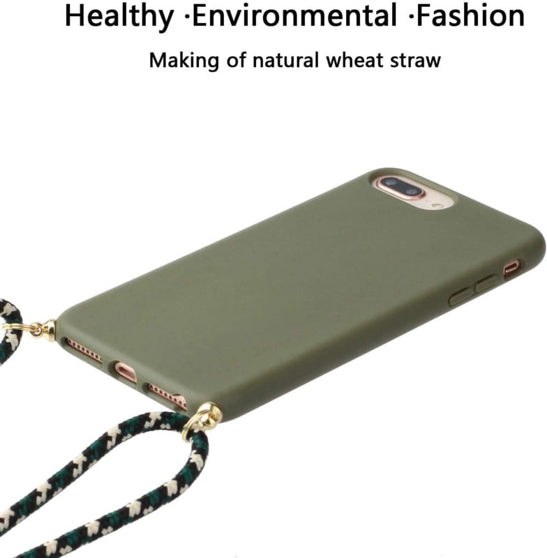 Crossbody TPU Hoesje met Verstelbaar Koord voor iPhone 7 Plus / 8 Plus Groen