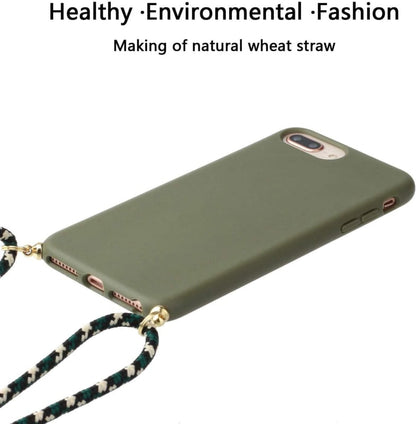 Crossbody TPU Hoesje met Verstelbaar Koord voor iPhone 7 Plus / 8 Plus Groen