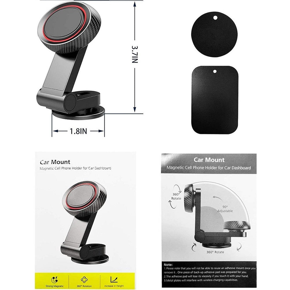 Magnetische telefoonhouder voor in de auto met 360 graden rotatie LB425