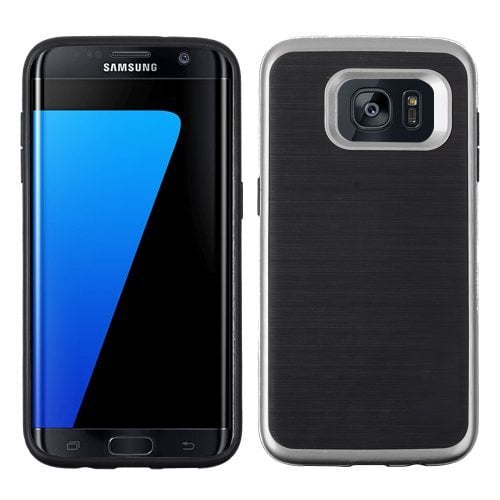 Hybride telefoonhoesje met aluminiumlook voor Galaxy S7 Edge