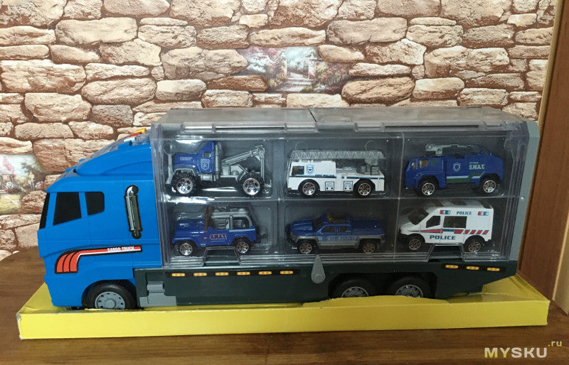 Speelgoed bouwvoertuigen set met kraan en graafmachine