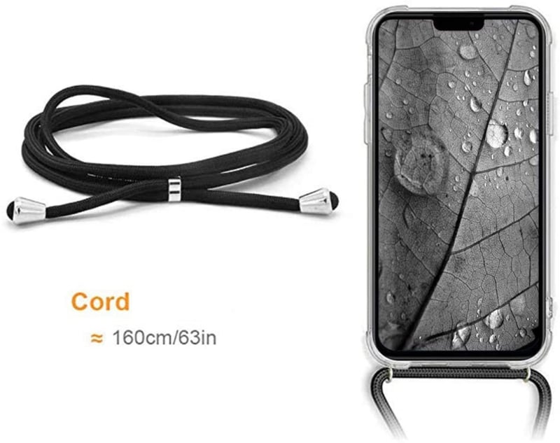 Transparant TPU telefoonhoesje met verstelbaar koord voor iPhone 15 Pro Max