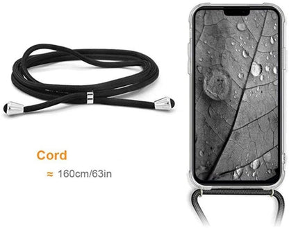 Transparant TPU telefoonhoesje met verstelbaar koord voor iPhone 15 Pro Max