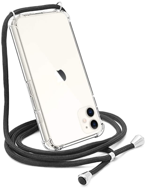 Transparant TPU telefoonhoesje met verstelbaar draagkoord voor iPhone 11