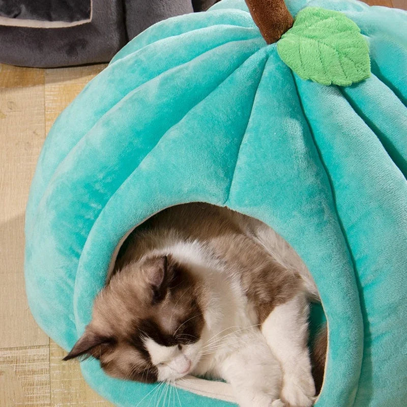 Warm Kattenhuis in Pompoenvorm met Antislipbodem