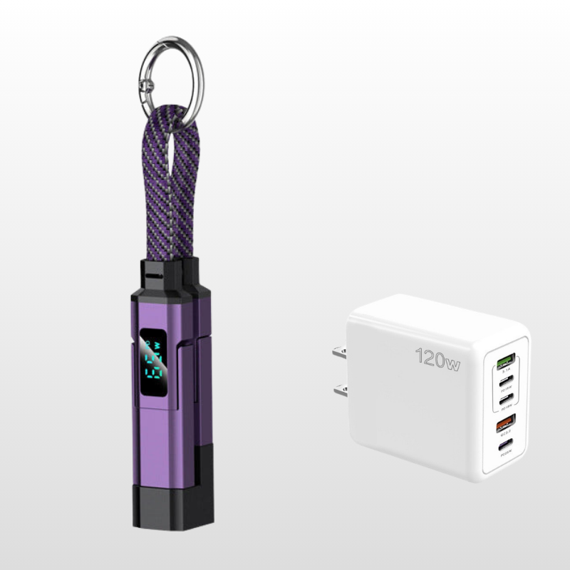 Universele 4-in-1 oplaadkabel met digitaal display