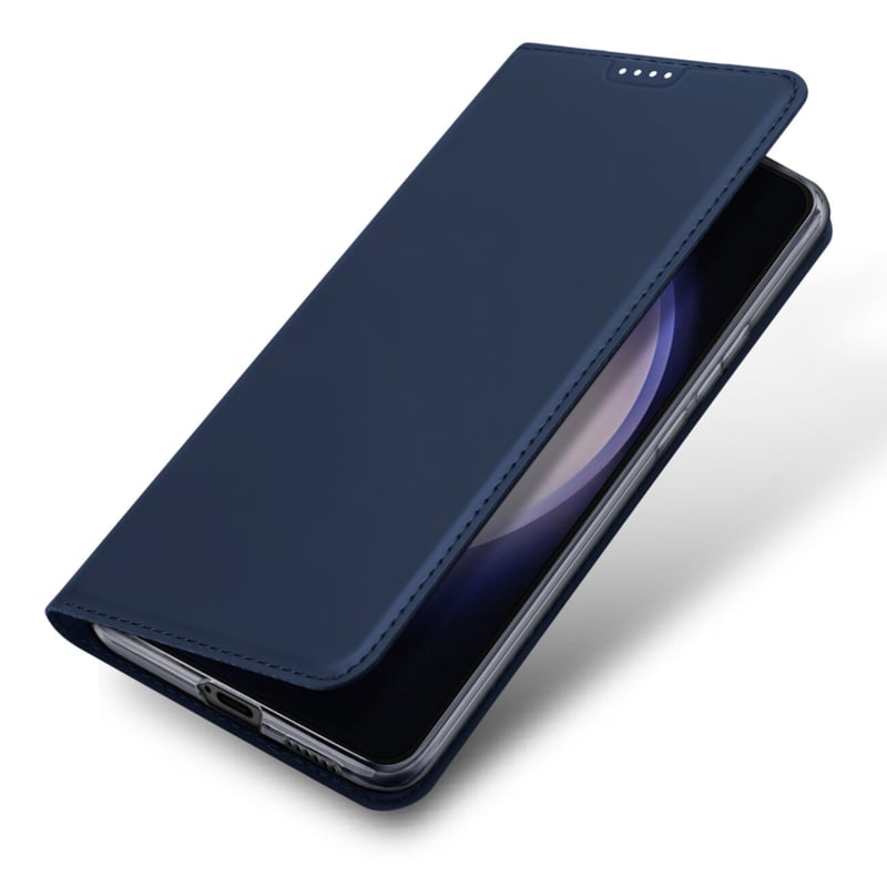 Leren Flip Hoesje Met Pasjeshouder voor Galaxy S24 Ultra Blauw