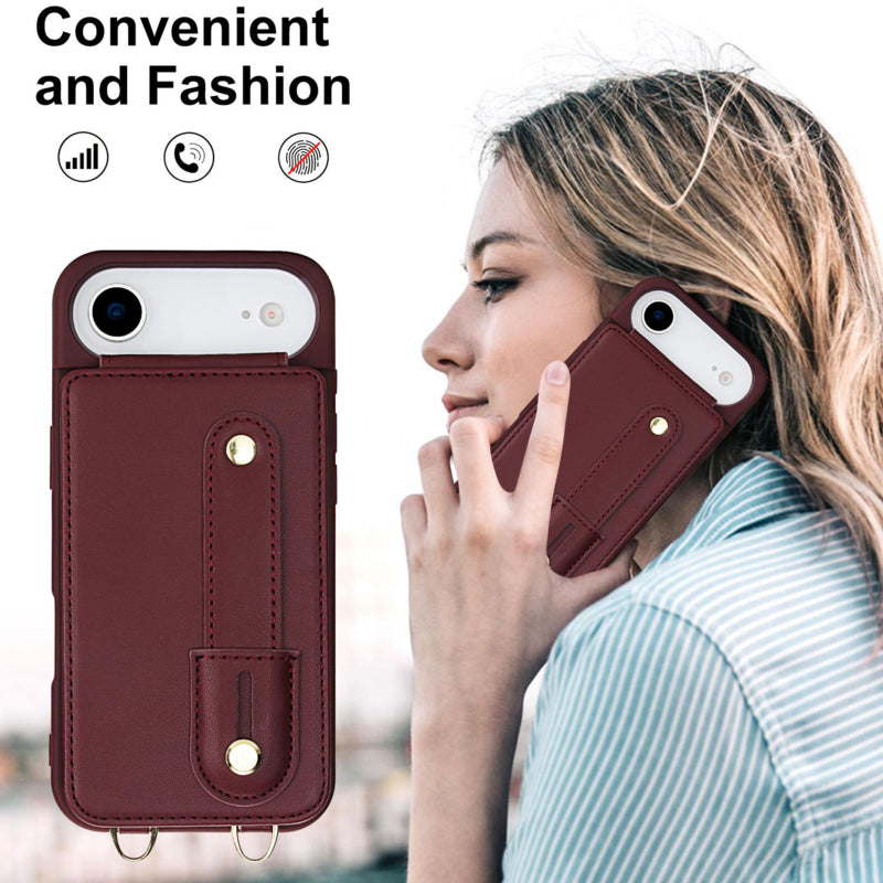 Leren Telefoonhoesje met Pasjeshouder en Draagkoord