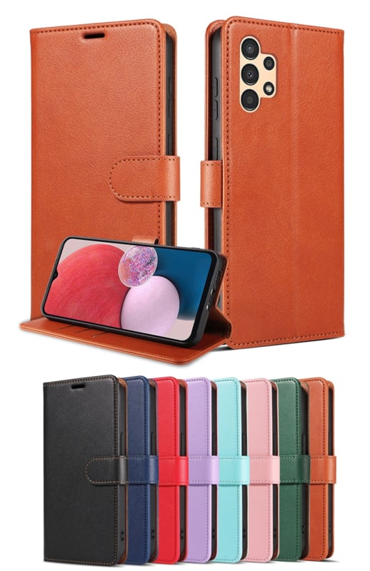 Luxe leren bookcase voor Galaxy A34 5G met pashouder