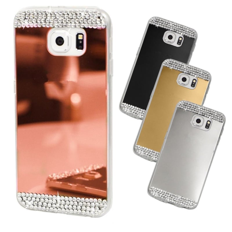 Glitter spiegel hoesje voor Samsung Galaxy S9 Plus met strass-steentjes
