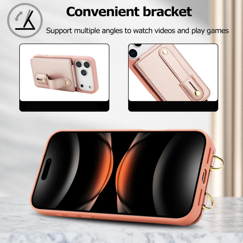iPhone 17 Pro Hoesje met Pasjeshouder en Draagkoord