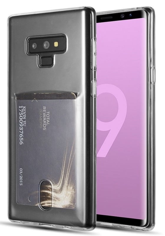 Transparant TPU telefoonhoesje met pasjesvakje voor Galaxy Note 9