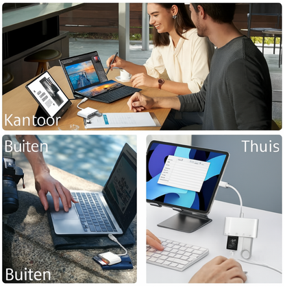 4-in-1 USB-C Kaartlezer met SD MicroSD & USB 3.0 – Voor Smartphone & Tablet