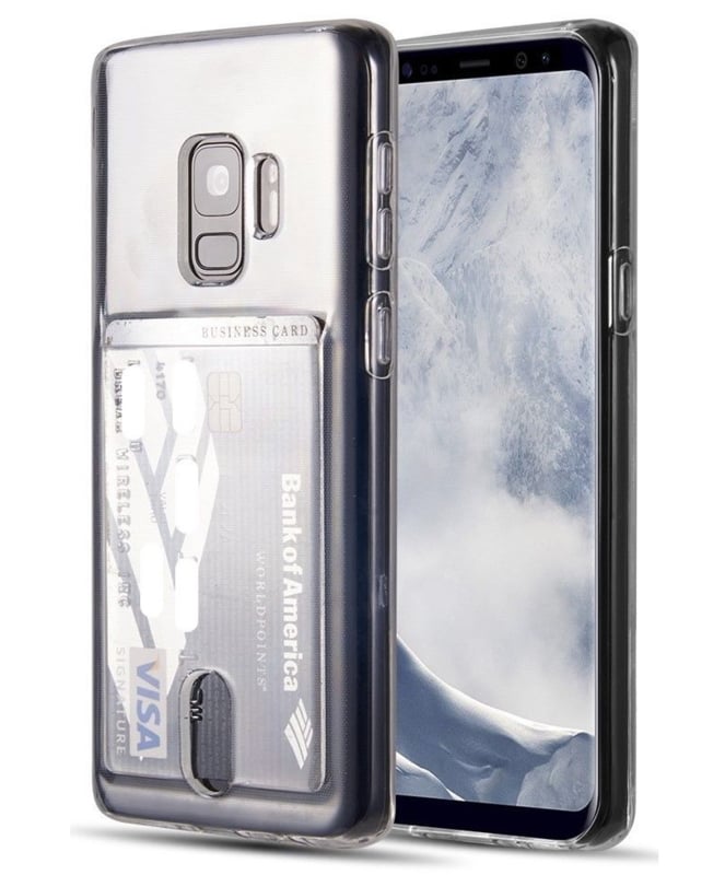Transparant TPU hoesje met pasjesvakje voor Samsung Galaxy S9