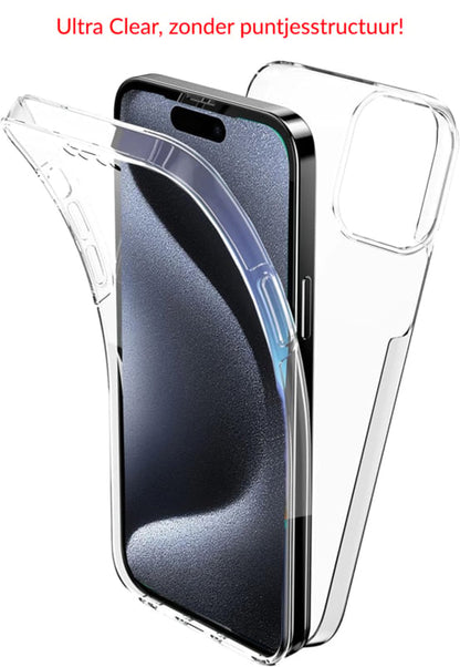 Transparant telefoonhoesje met 360 graden bescherming voor iPhone 16 Pro