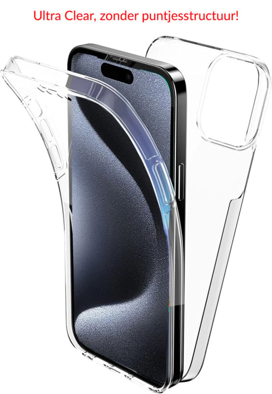 Transparant telefoonhoesje met 360 graden bescherming voor iPhone 16 Pro