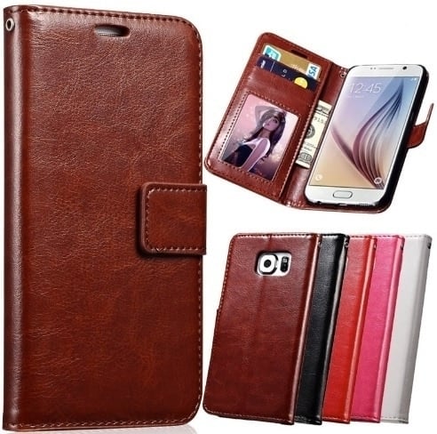 Leren portemonnee hoesje voor Samsung Galaxy S7 Edge met magnetische sluiting