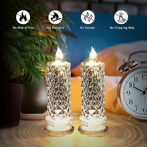 Vlamloze LED Kaarsen met Rozenpatroon Schaduweffect