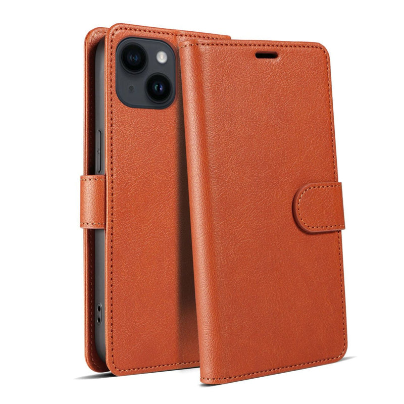 Luxe Leren Bookcase Telefoonhoesje voor iPhone 16e en 17e