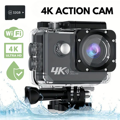 4K actiecamera met wifi en waterdichte behuizing