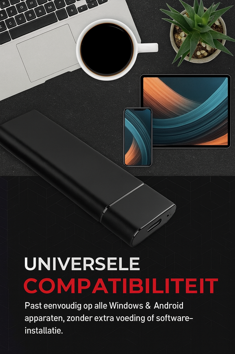 4 TB Externe SSD schijf - Plug & Play - Universeel