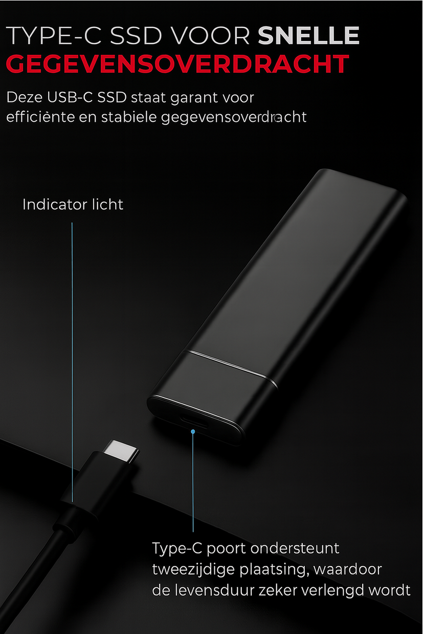 4 TB Externe SSD schijf - Plug & Play - Universeel