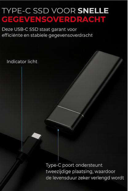 4 TB Externe SSD schijf - Plug & Play - Universeel