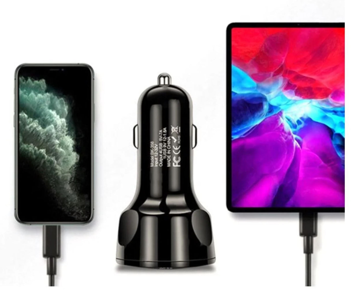 4 USB Poorten Autolader 48W - Geschikt voor alle apparaten