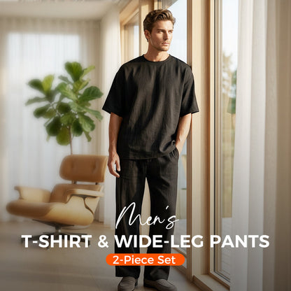 Tweedelige heren lounge set met t-shirt en broek