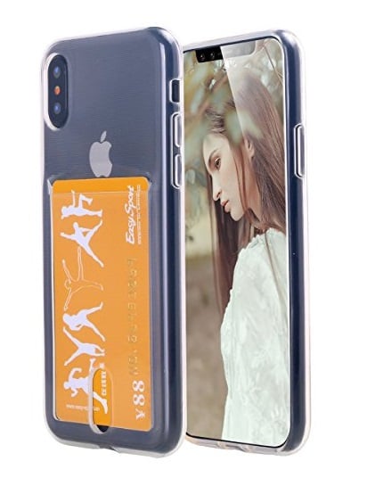 Transparant TPU telefoonhoesje met handig pasjesvakje