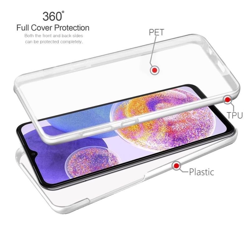 Transparant 360 graden telefoonhoesje voor Samsung Galaxy A23