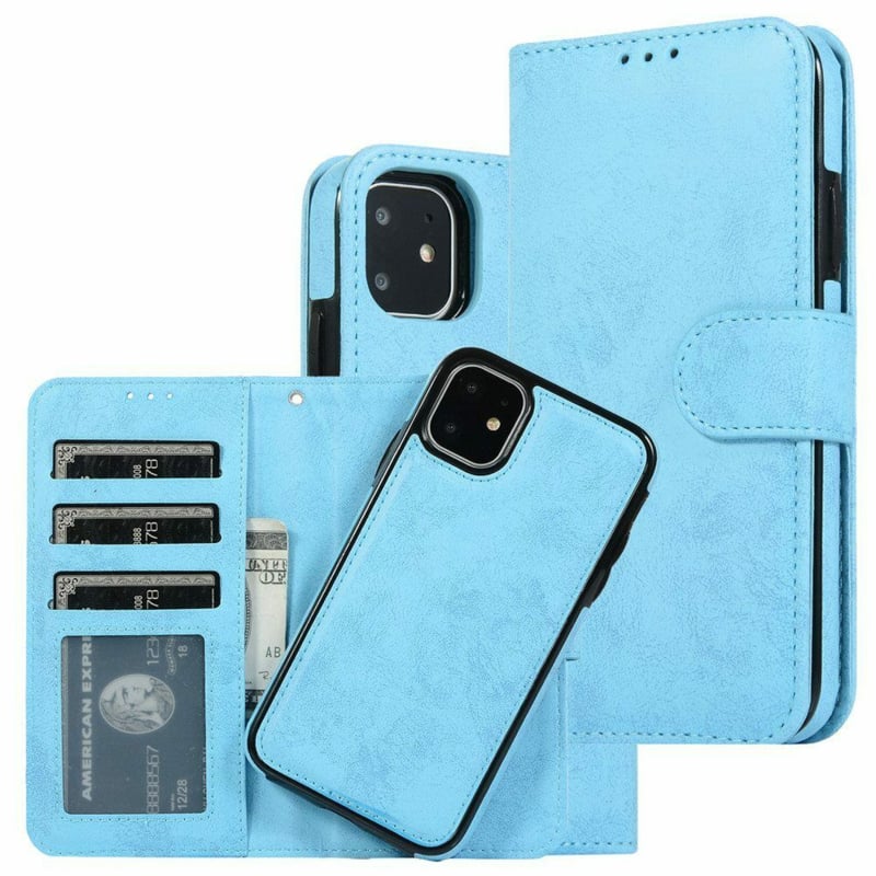 Magnetisch Bookcase Hoesje met Uitneembare Backcover voor iPhone 15 Pro