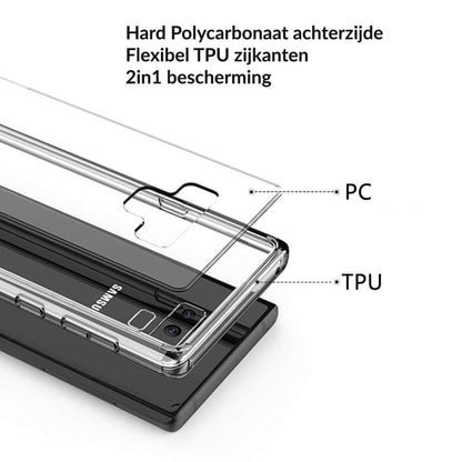 Transparant hybride telefoonhoesje met schokbestendige bumper