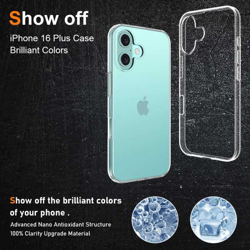 Transparant TPU telefoonhoesje voor iPhone 16 Plus