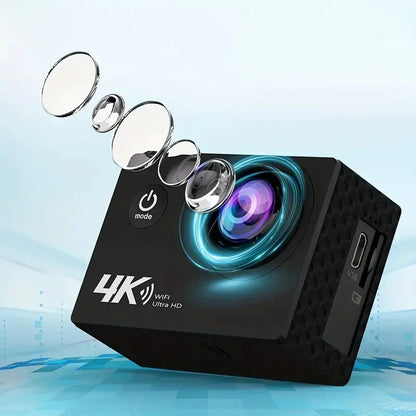 4K actiecamera met wifi en waterdichte behuizing